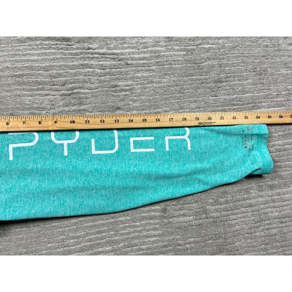 Spyder Rash Guard Mens Medium Teal Surf Sand Sun Long Sleeve UPF 50+ Swim Shirt